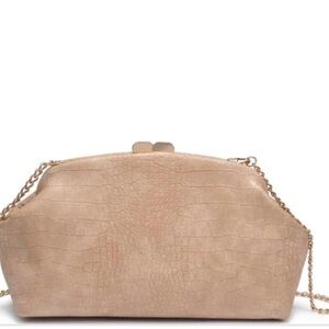 Moda lux Elegant Tan Crocodile-Embossed Women's Bag